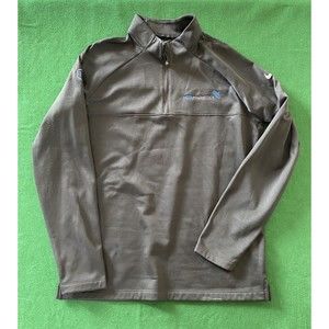 Nike Men's Size M Pullover Sweatshirt Quarter Zip Dri Fit Polyester Black Solid